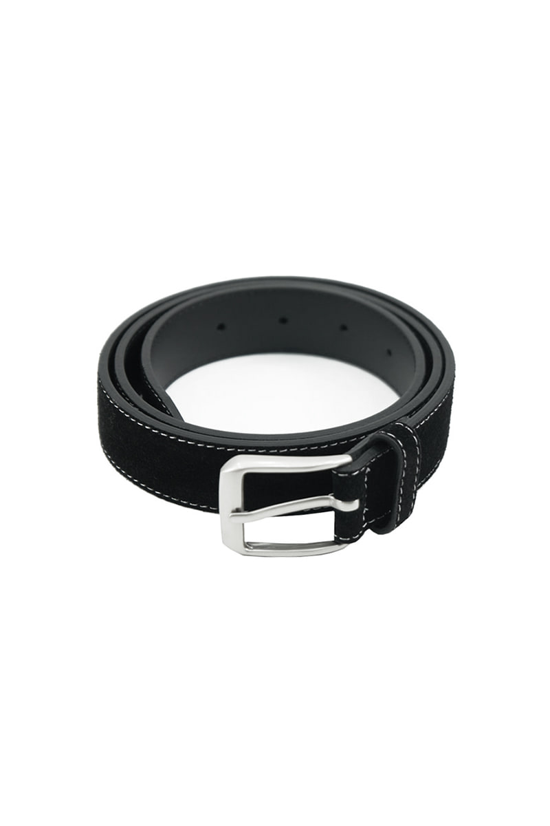 [Yue] Suede stitch belt-Black