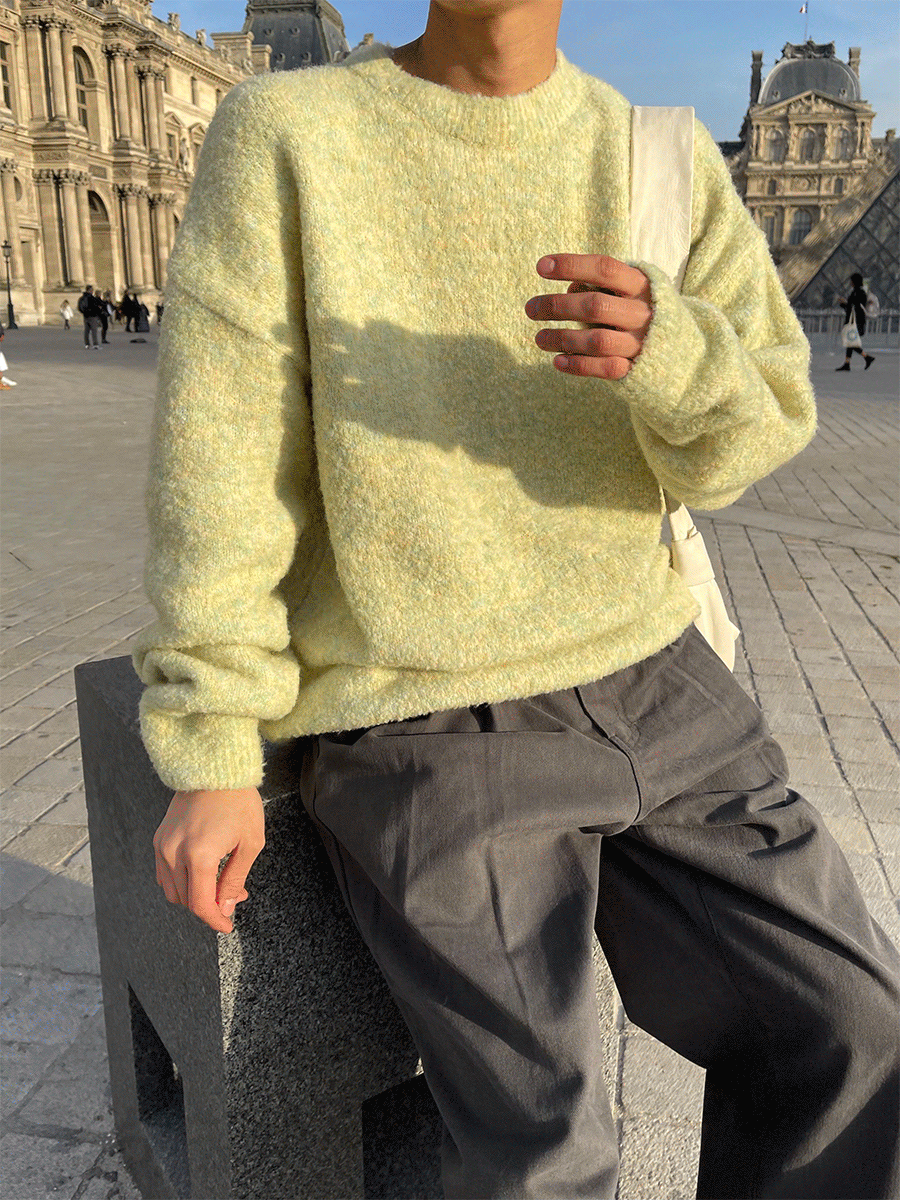 [Wool] Mix color boucle knit