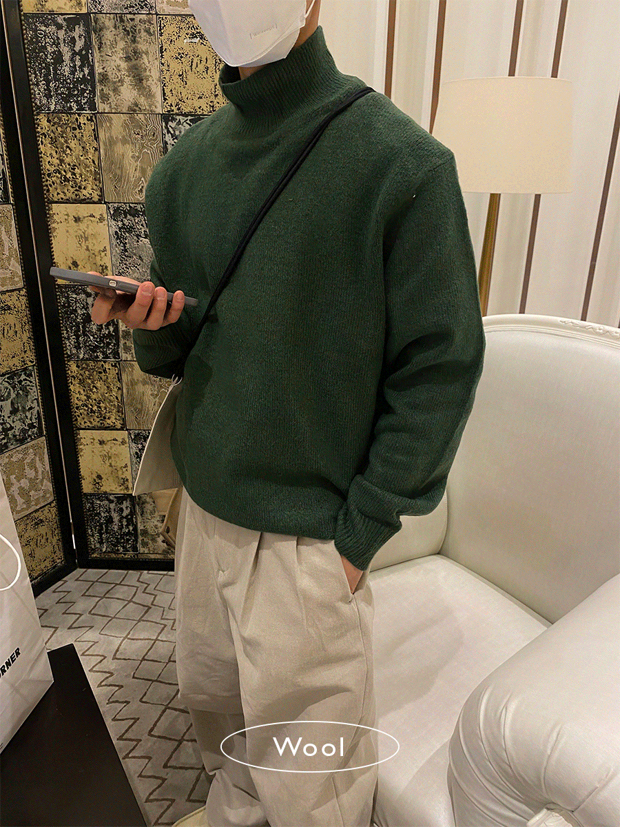 [Wool] Luke turtle neck knit