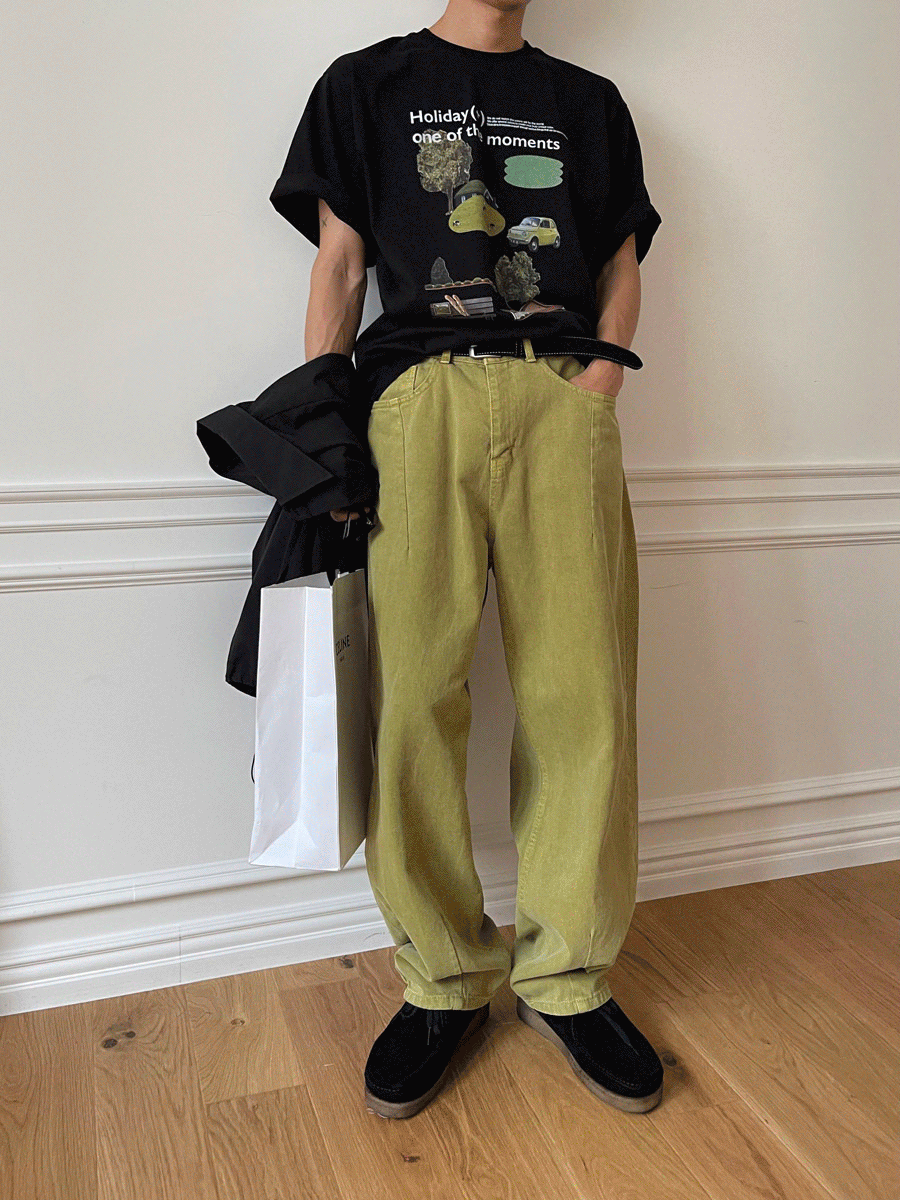 Mopy balloon fit dyed washing pants (4color)