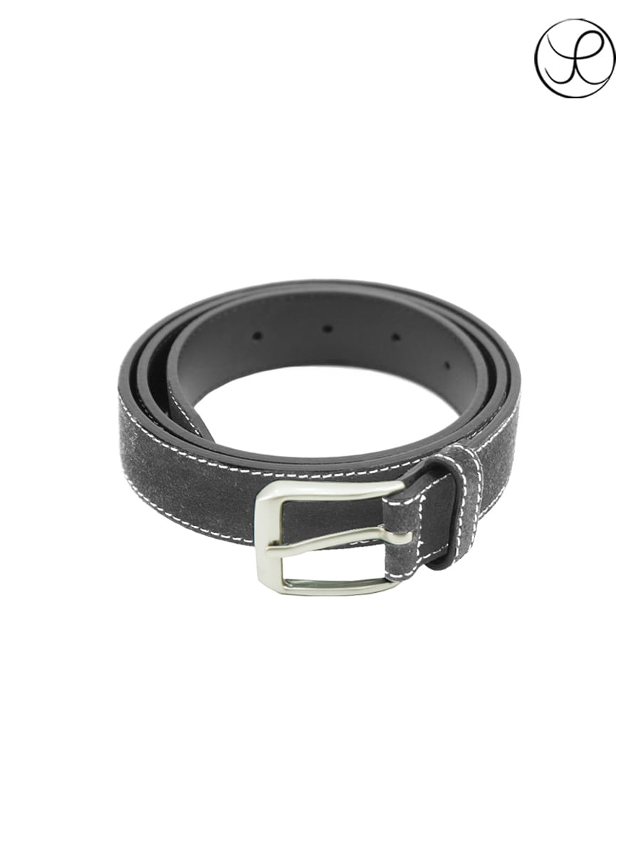 [Yue] Suede stitch belt-Gray