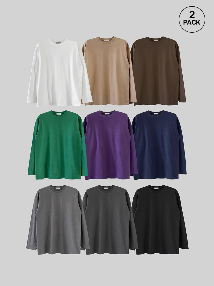 [2pack] Layered round over-fit T-shirt