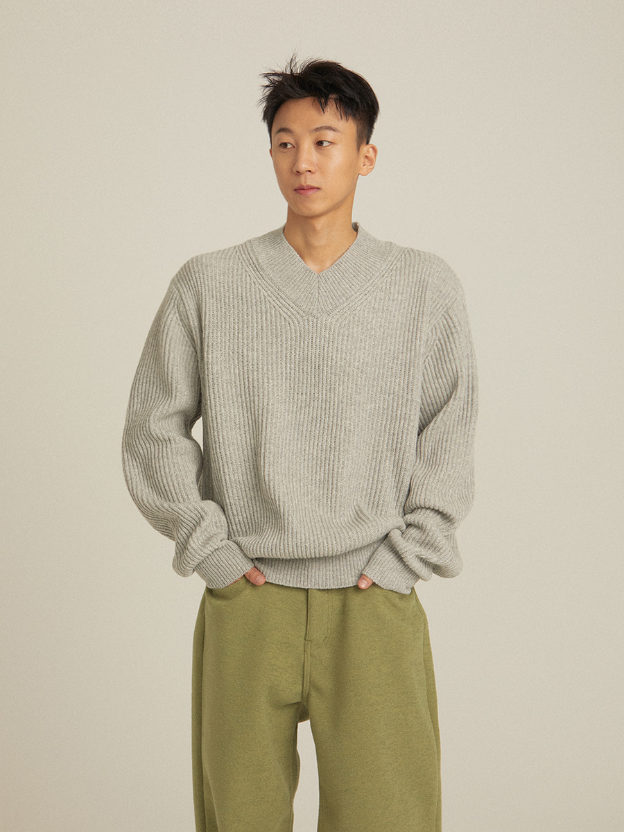[Lambs wool] Le v-neck knit (4color)