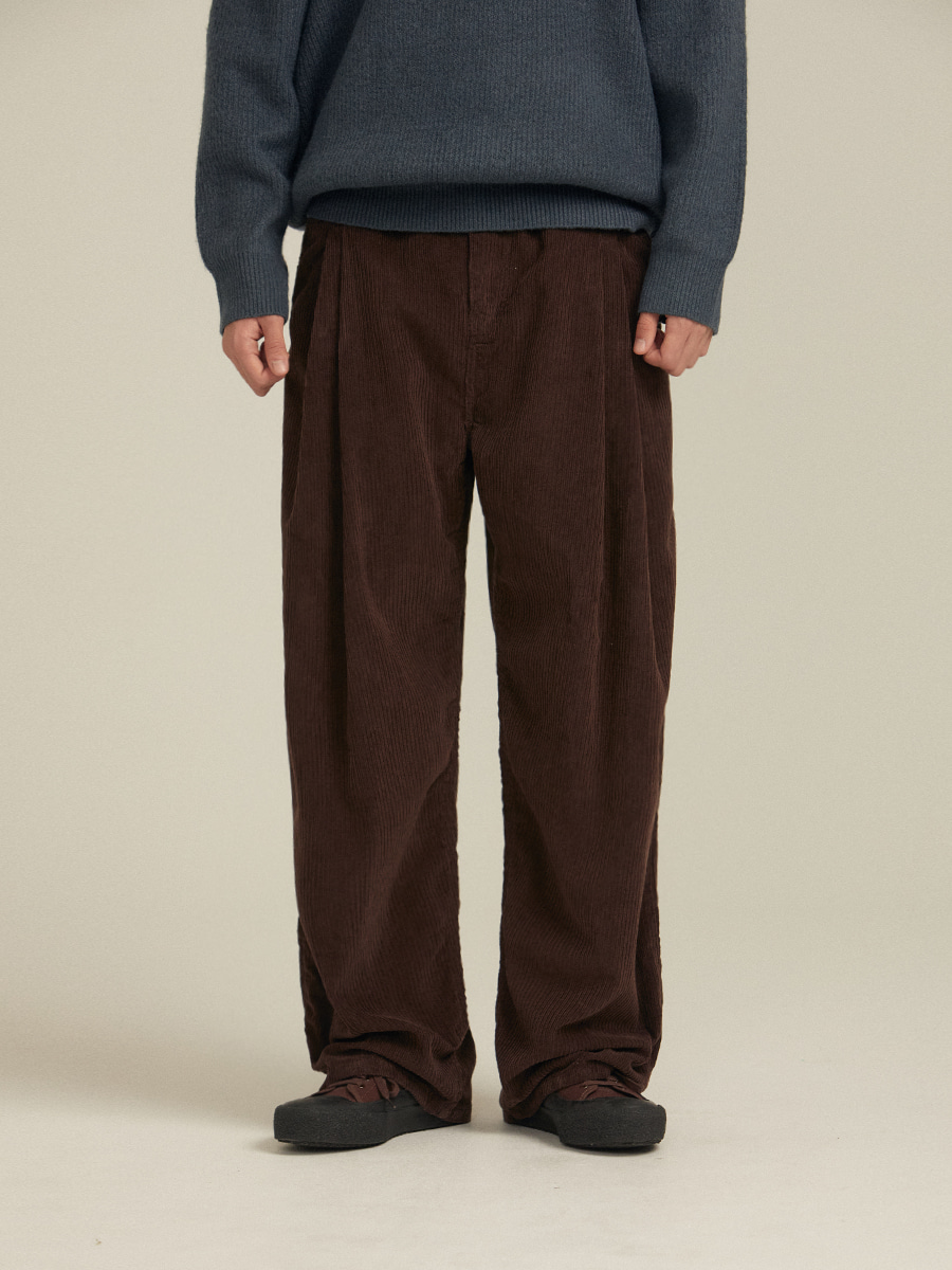 Side-tuck corduroy pants (3color)