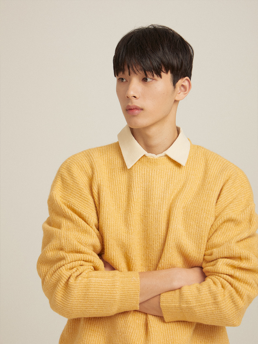 [CASHMERE/WOOL] Soft mill round knit (4color)