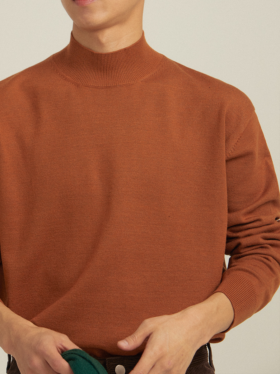Basic colory half-neck knit (5color)