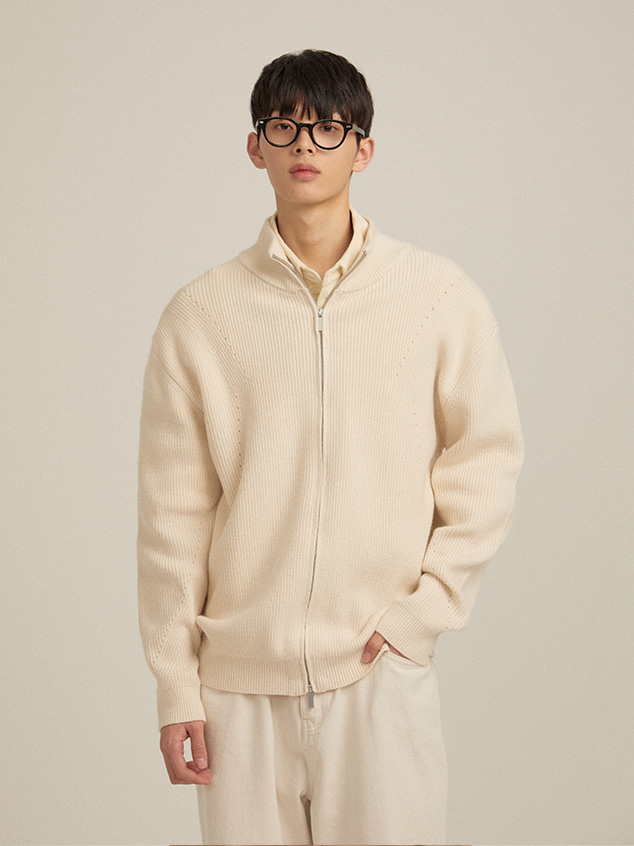 [WOOL] Cover high neck zip-up knit (5color)
