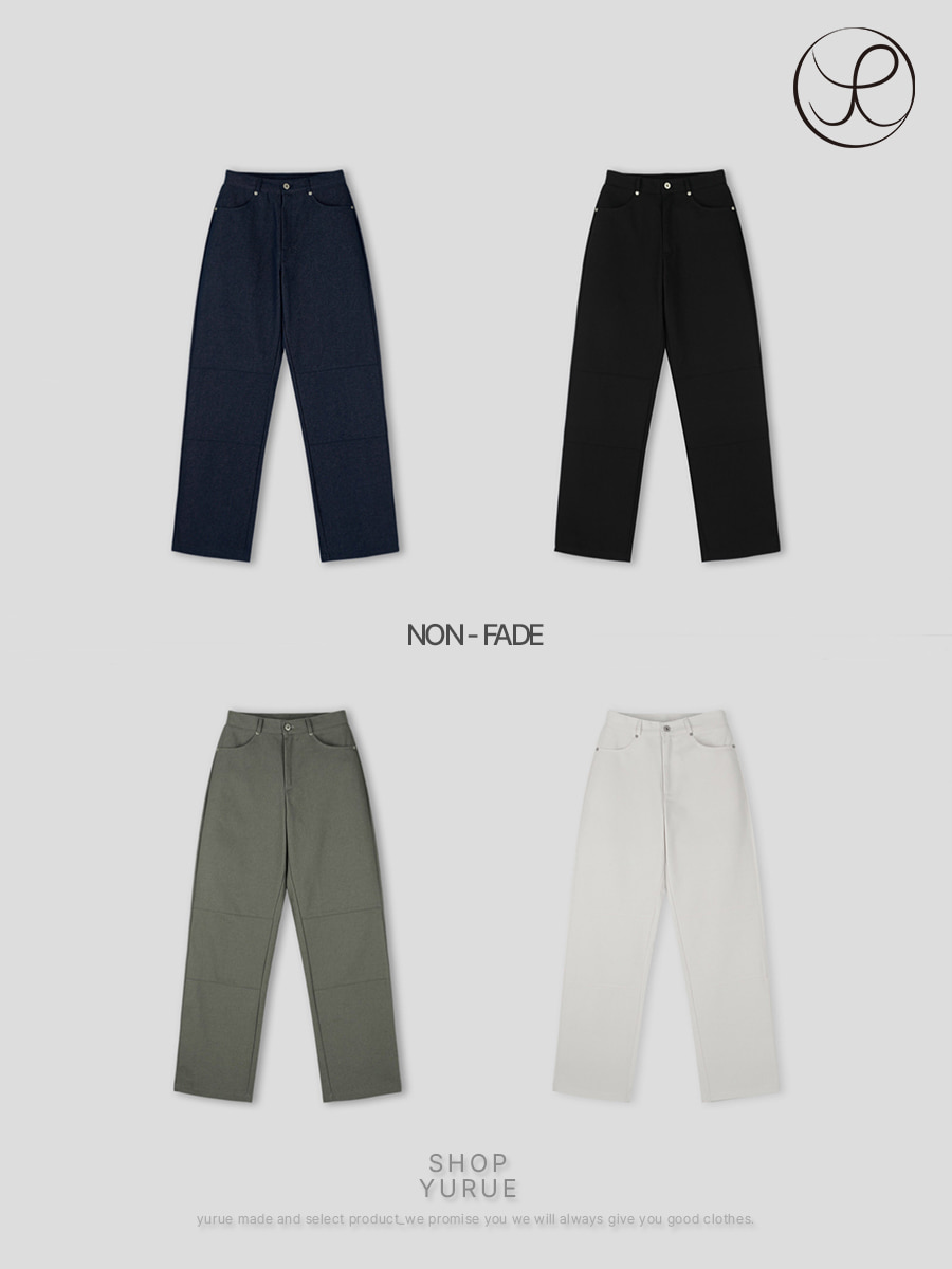 [Yue] Line non fade denim pants (4color)