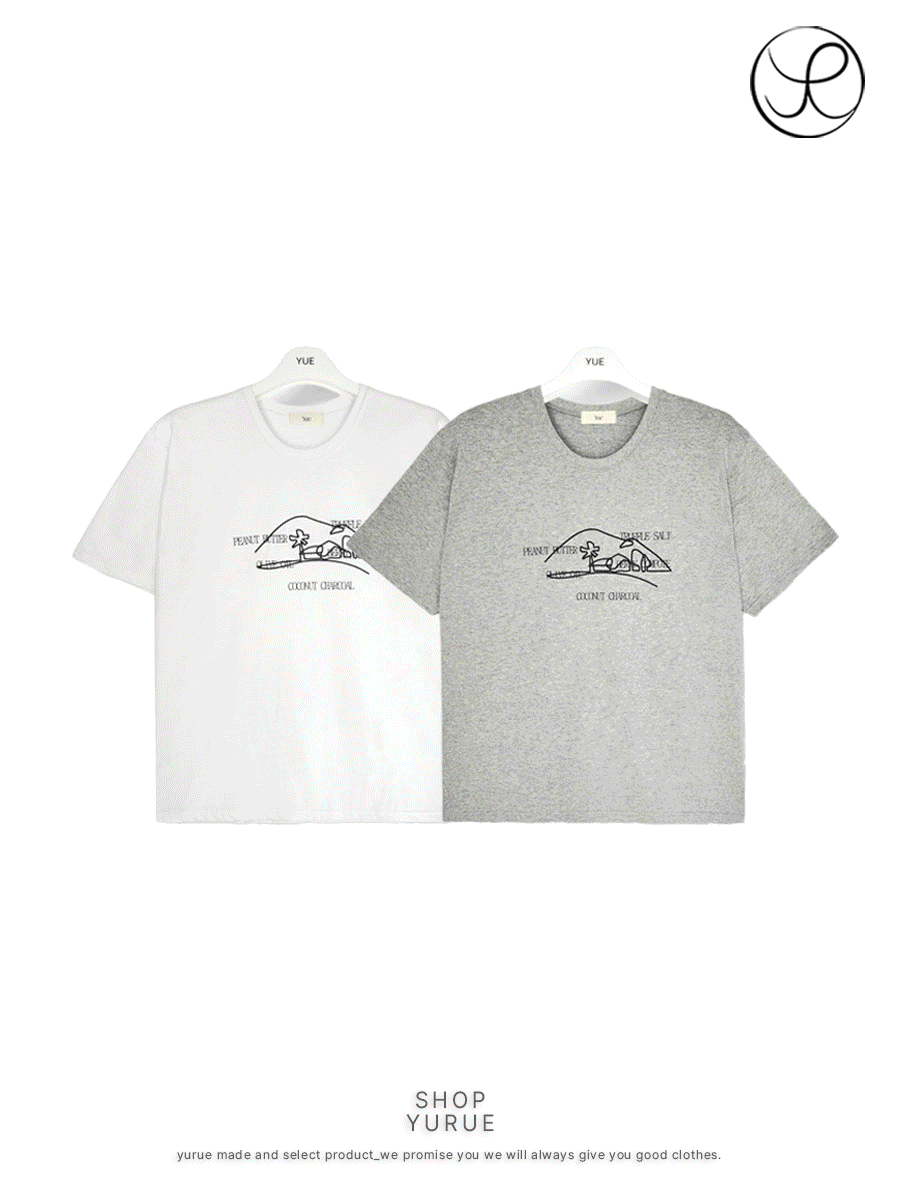 [Yue] Mountain half T-shirts (2color)