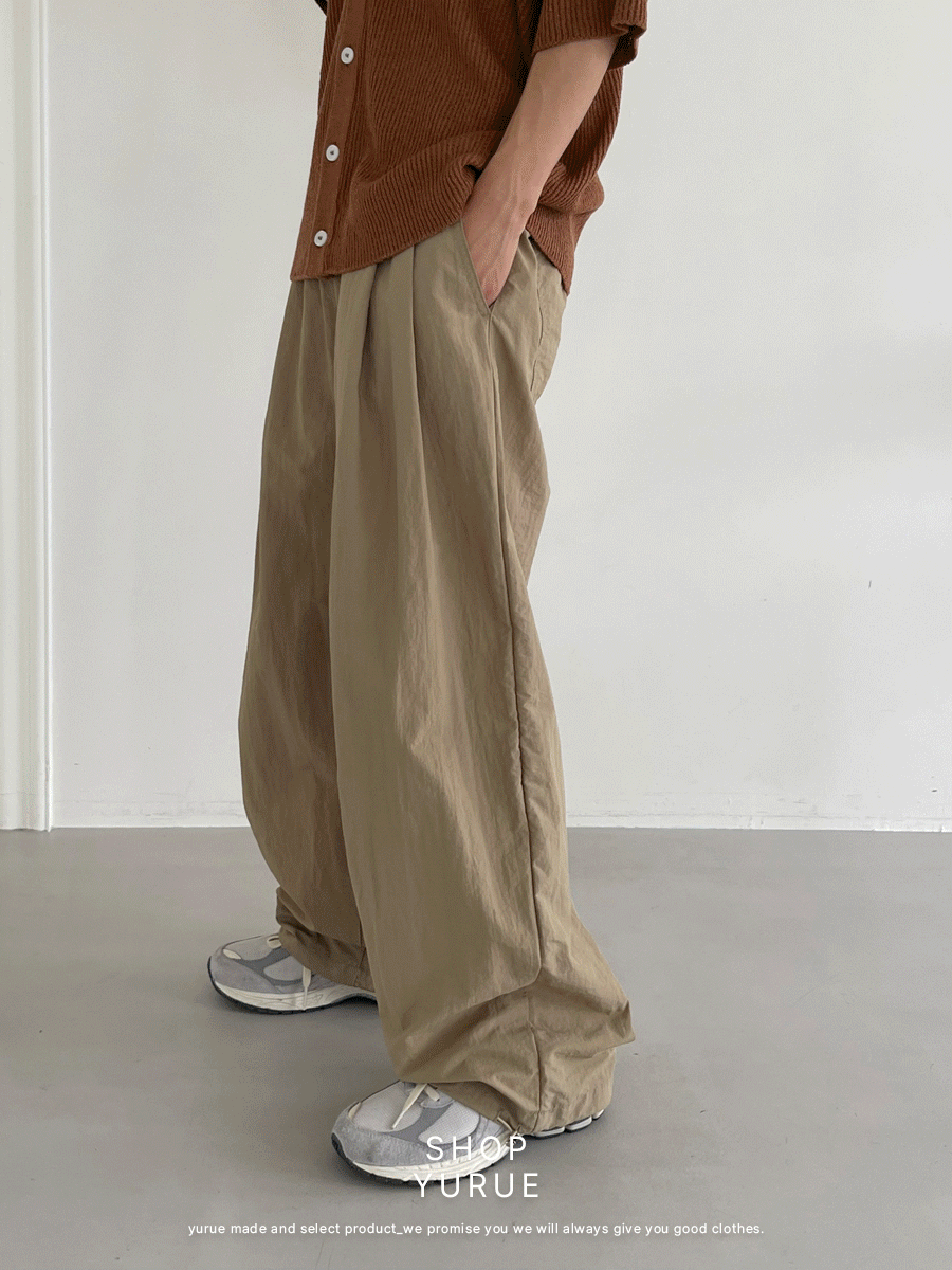 Rom nylon string banding pants (5color)