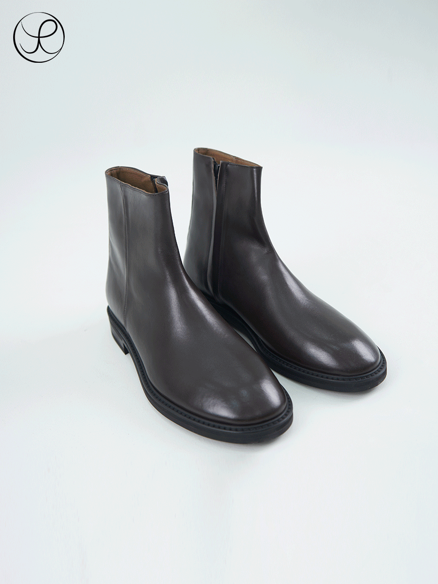 [Yue] Real leather Chelsea boots