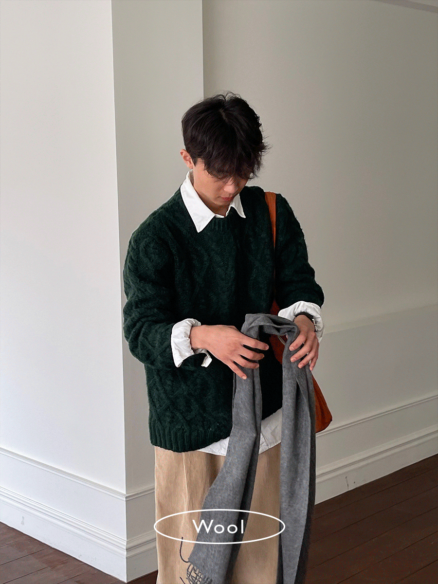 [Wool/주문폭주] Sop cable over knit
