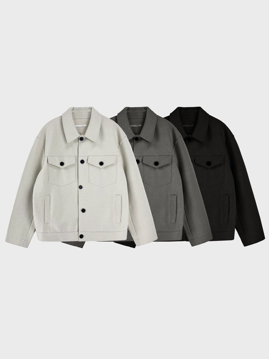 [Wool] Boly pocket single jacket (3color)