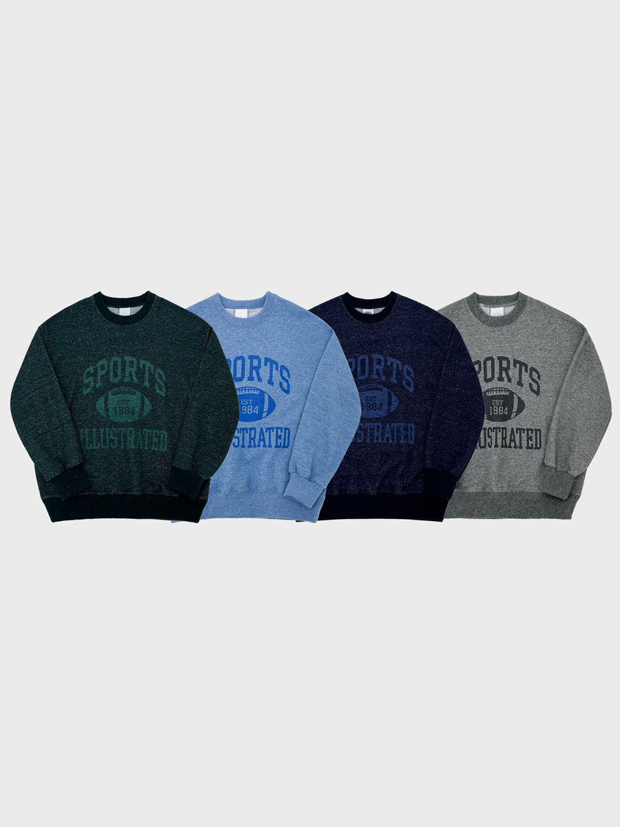 Sports lettering over knit (4color)