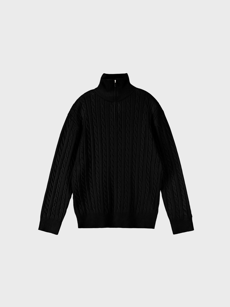Rowp cable half zip up knit (6color)