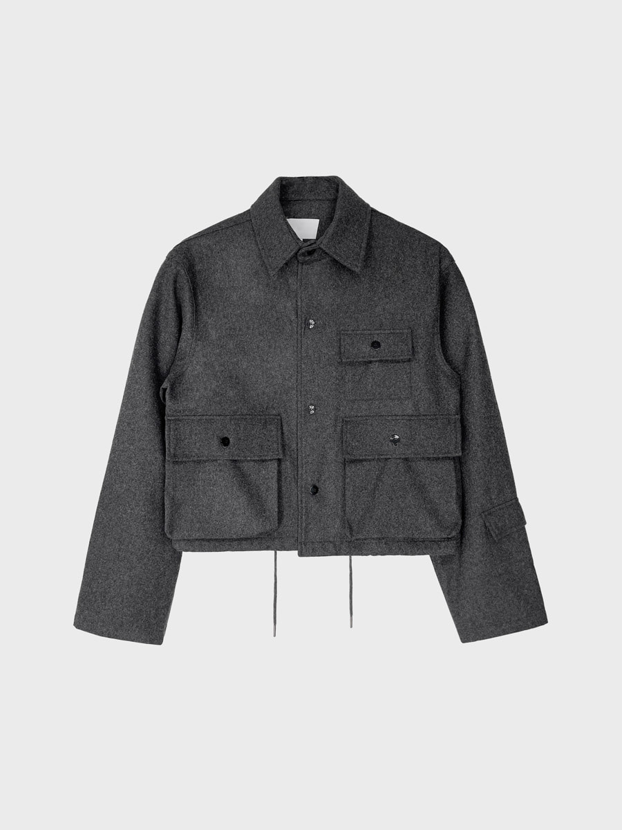 [Wool] Cron pocket crop jacket (2color)