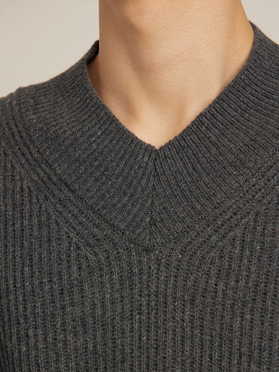 [Lambs wool] Le v-neck knit (4color)