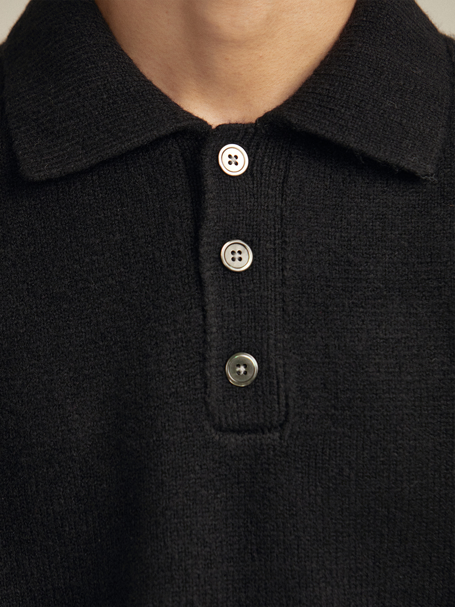 [CASHMERE/WOOL] Zen button collar knit (9color)