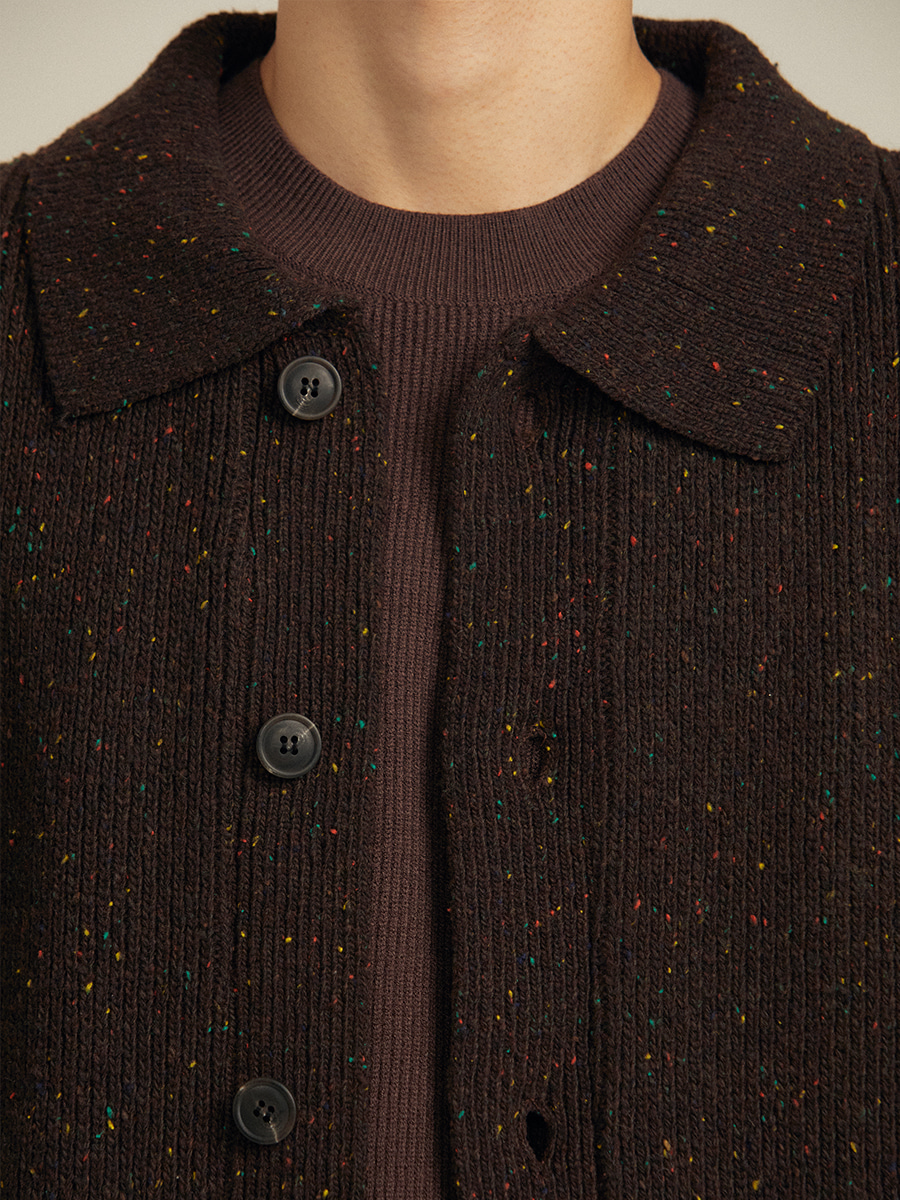 [WOOL] Neffy bokashi collar cardigan (3color)