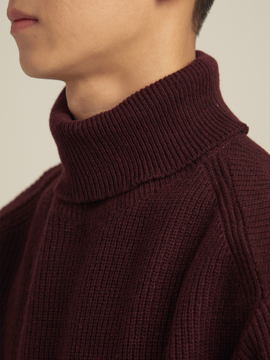 [LAMBS WOOL] Rev turtle neck knit (4color)