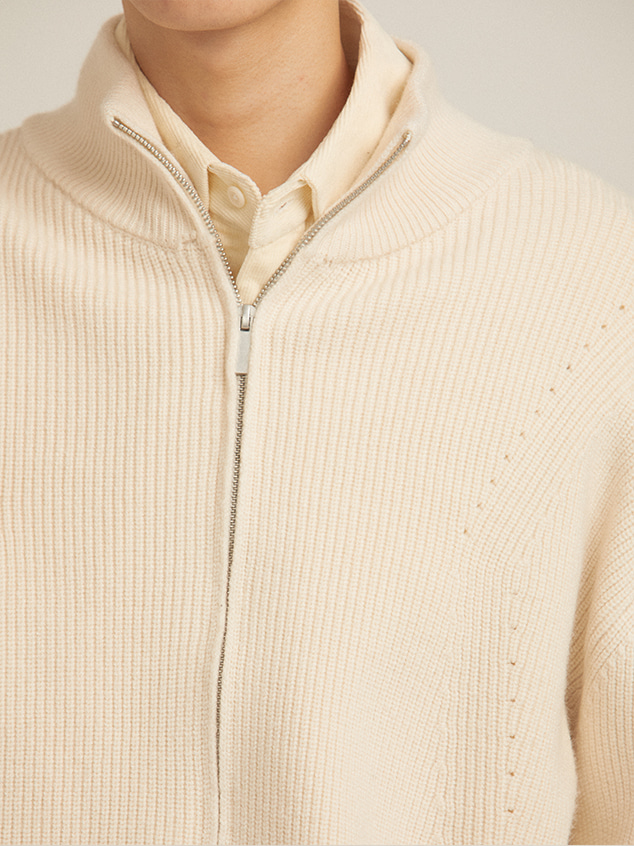[WOOL] Cover high neck zip-up knit (5color)
