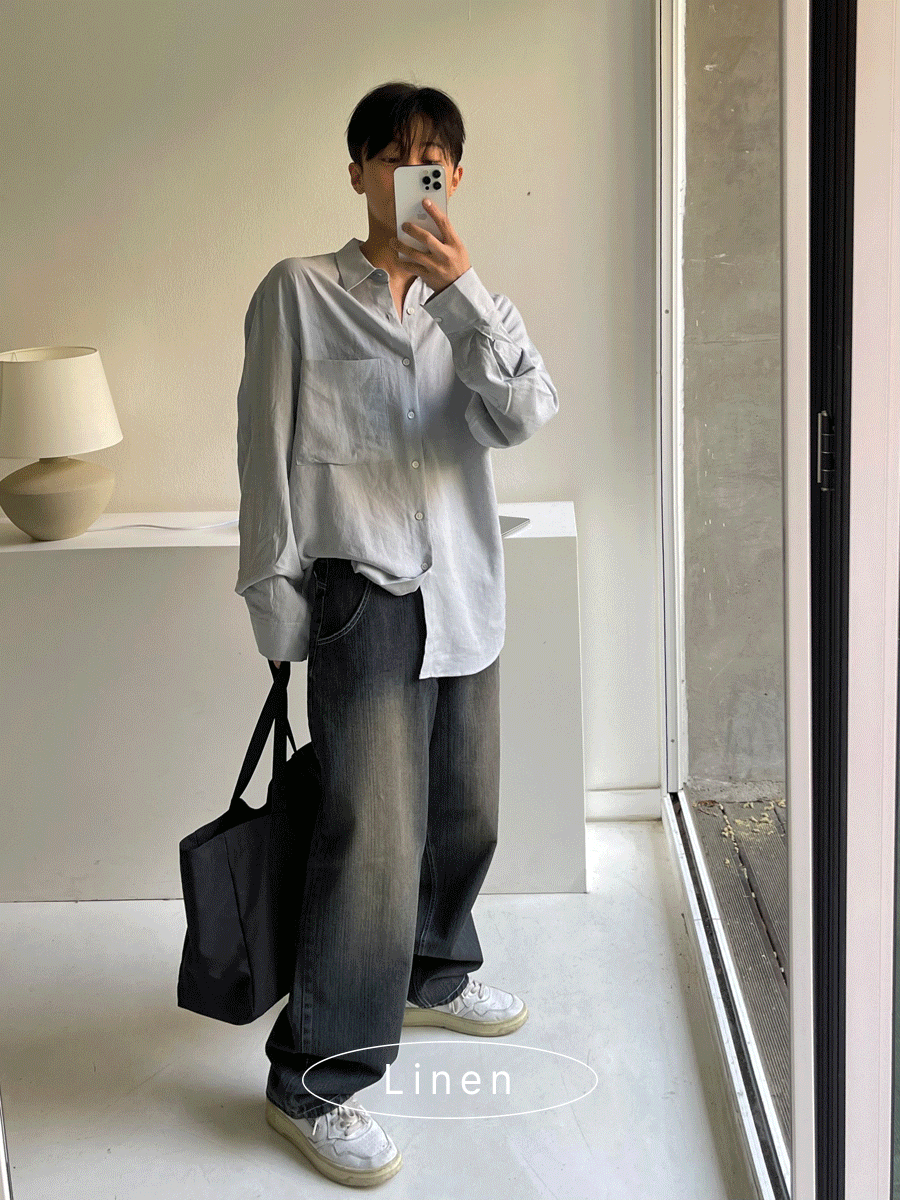 [유루이추천/Linen] Wake Linen pocket shirt (10color)