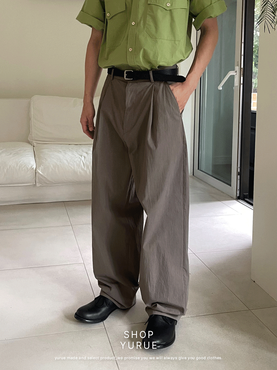 [유루이추천] Austin nylon pin tuck pants (3color)