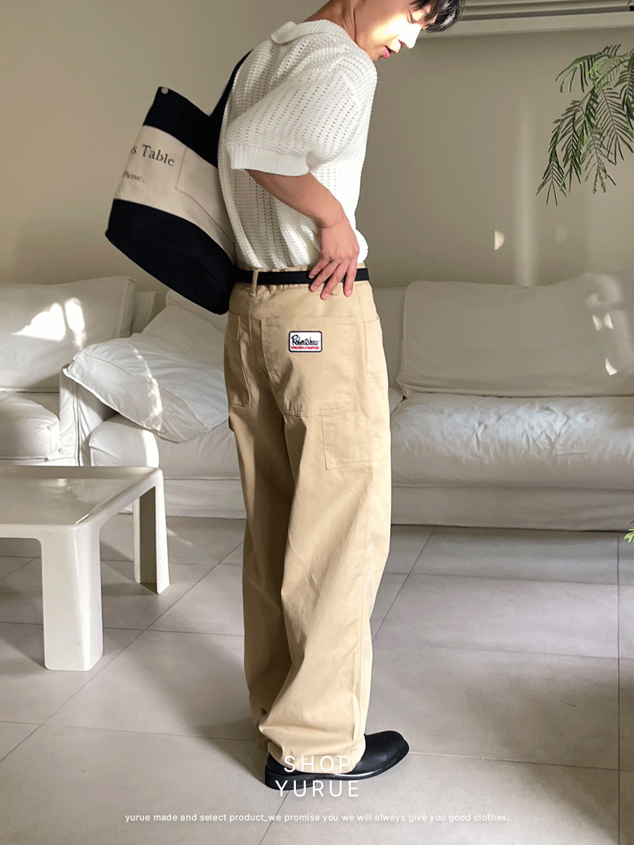 Empty carpenter wide pants (4color)