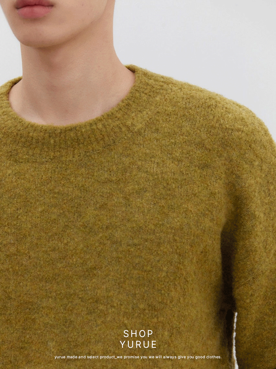 [Wool] 울 부클 라운드 스웨터